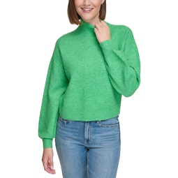 Petite Boxy Mock-Neck Sweater