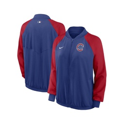 Womens Royal Chicago Cubs Authentic Collection Team Raglan Performance Full-Zip Jacket