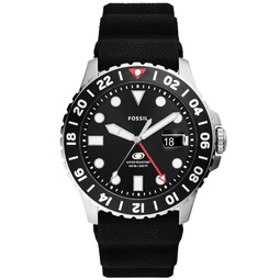 Mens Blue GMT Black Silicone Watch 46mm