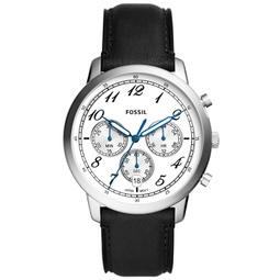 Mens Neutra Chronograph Black Leather Watch 44mm