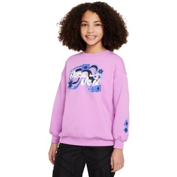 Big Girls Sportswear Club Fleece Oversized Crewneck Sweatshirt