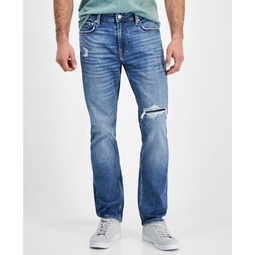 Mens Regular-Straight Fit Destroyed Jeans