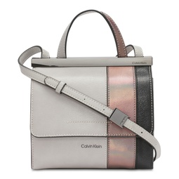 Coral Chrome Flap Crossbody with Adjustable Strap