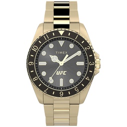 UFC Mens Debut Analog Gold-Tone Stainless Steel Watch 42mm