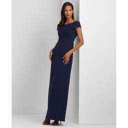 Womens Off-The-Shoulder Column Gown