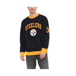 Mens Black Pittsburgh Steelers Reese Raglan Tri-Blend Pullover Sweatshirt