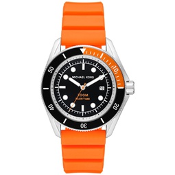 Mens Maritime Three-Hand Orange Silicone Watch 42mm
