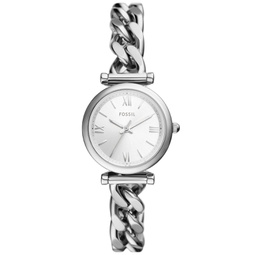 Womens Carlie Three-Hand Silver-Tone Stainless Steel Watch 28mm