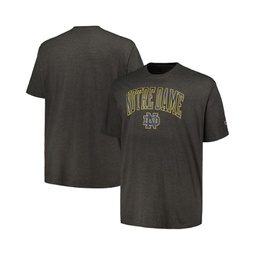 Mens Heathered Charcoal Notre Dame Fighting Irish Big and Tall Arch Over Wordmark T-shirt
