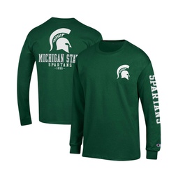 Mens Green Michigan State Spartans Team Stack Long Sleeve T-shirt