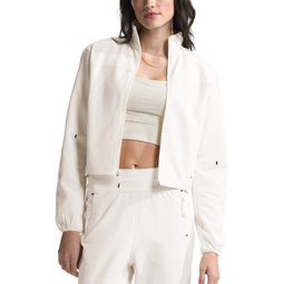 Womens Tekware Grid-Print Full-Zip Cropped Jacket