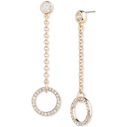 Gold-Tone Crystal Rolo Chain Linear Earrings