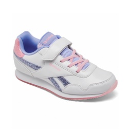 Little Girls Royal Classic Leather Jog 3.0 Fastening Strap Casual Sneakers from Finish Line