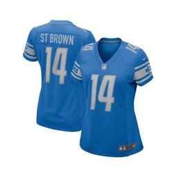 Womens Amon-Ra St. Brown Blue Detroit Lions Game Player Jersey