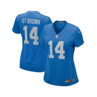 Womens Amon-Ra St. Brown Blue Detroit Lions Player Game Jersey