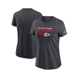 Womens Anthracite Kansas City Chiefs Eight-Time AFC West Division Champions T-shirt
