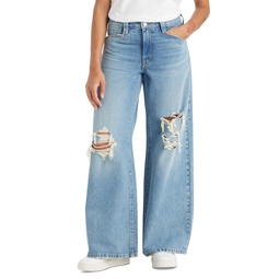 Womens 94 Baggy Wide-Leg Relaxed-Fit Denim Jeans