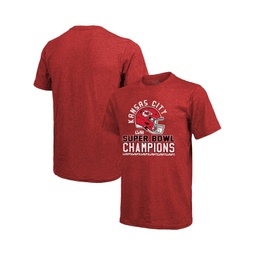 Mens Red Kansas City Chiefs Super Bowl LVIII Champions Tri-Blend T-shirt