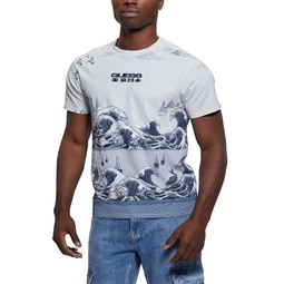 Mens Pacific Waves Graphic Crewneck T-Shirt