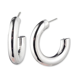 Gold-Tone Small Tubular C-Hoop Earrings