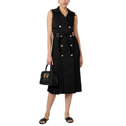 Womens Pleated Trench Dress