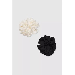 Pearl Scrunchie 2 Pack - Ivory And Black