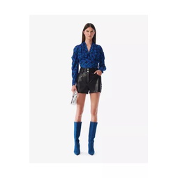 Adil Embroidered Leather Shorts