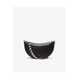 Arc Clutch Leather Bag With Chain
