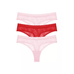 Bliss Allure One-Size Lace Thong 3-Pack