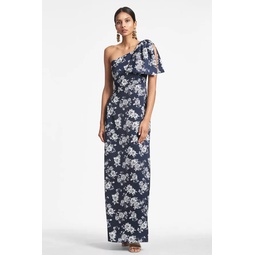 Chelsea Gown - Navy & Ivory Peony