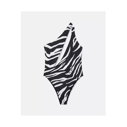 Zebra Print Cut-Out Swimsuit