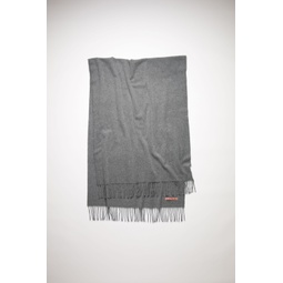 Fringe wool scarf - oversized - Black