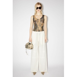Relaxed drawstring trousers - Warm white