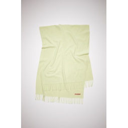 Fringe wool scarf - oversized - Pale green