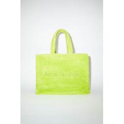 Furry logo shoulder tote bag - Lime green