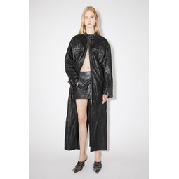 Long leather coat - Black
