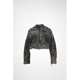 Leather shearling jacket - Brown/light camel