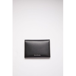 Folded leather wallet - Black