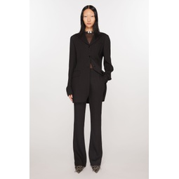 Tailored wool blend trousers - Black