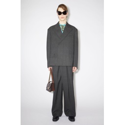 Relaxed fit suit jacket - Grey/black