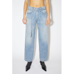 Loose fit jeans - 1991 Toj rhinestones - Light blue