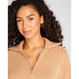 Cashmere Ribbed Quarter Zip Sweater