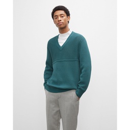 Long Sleeve Mesh V-Neck Sweater