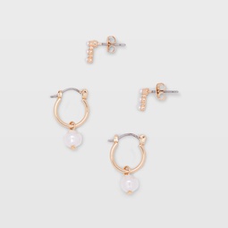 Mini Pearl Earring Set