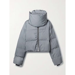 RICK OWENS Quilted metallic shell down jacket