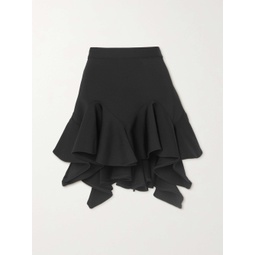 GIVENCHY Asymmetric ruffled stretch-jersey mini skirt