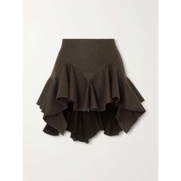 GIVENCHY Asymmetric ruffled wool mini skirt
