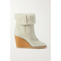 ISABEL MARANT Totam shearling-lined suede wedge ankle boots