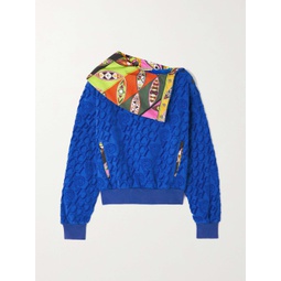 PUCCI Silk twill and cotton-terry jacquard sweatshirt