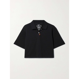 NIKE Cropped Dri-FIT cotton-blend pique polo shirt